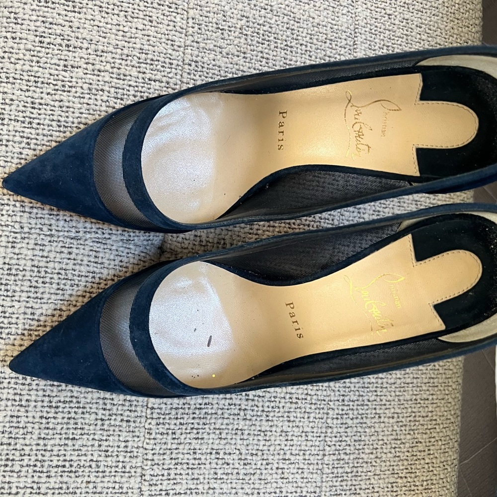 great suede heel navy